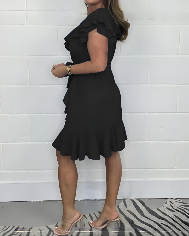 V-Neck Ruffled Dress – Perfect for Any Occasion