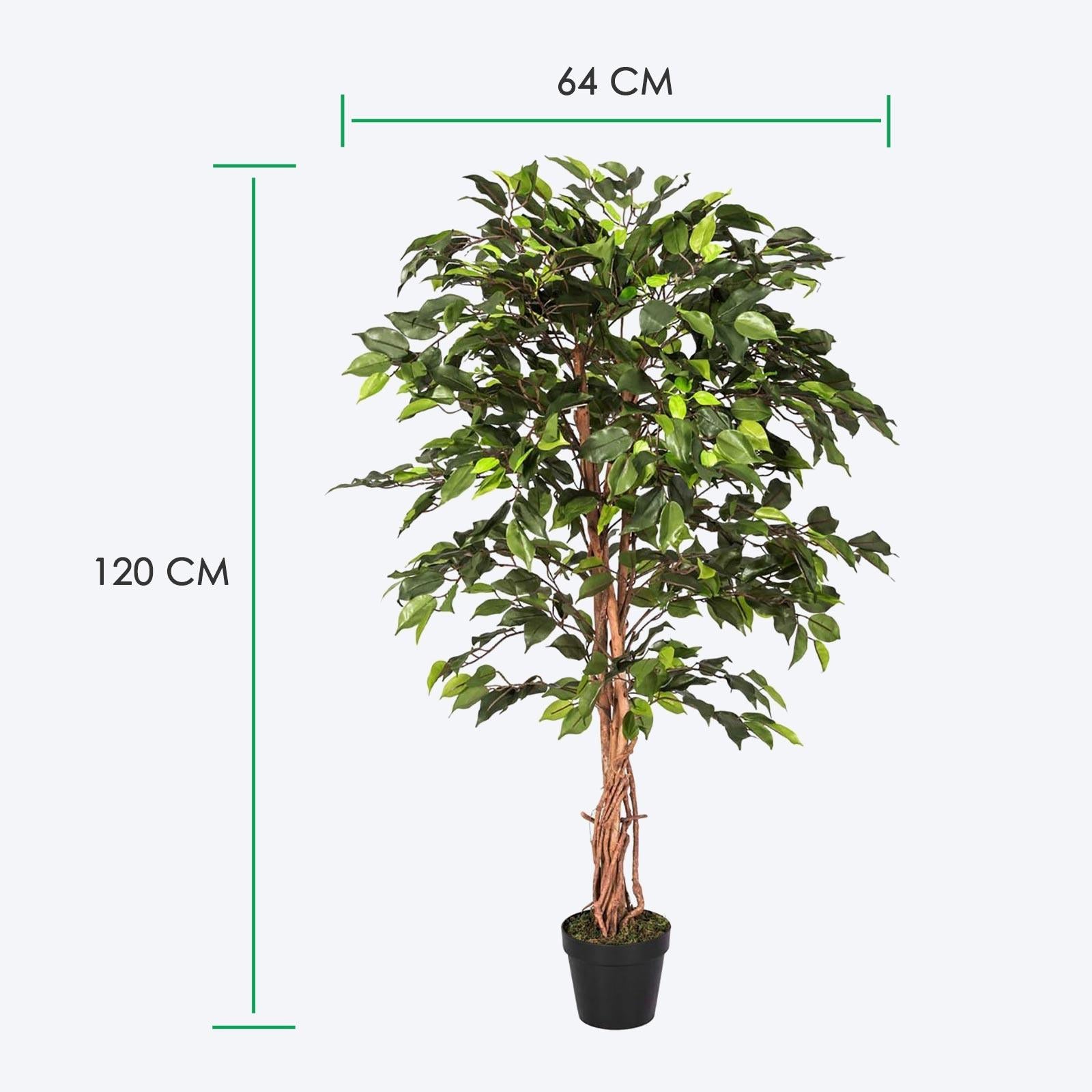 Artificial Ficus Tree - Large Realistic Faux Plant with Pot 4ft & 6ft