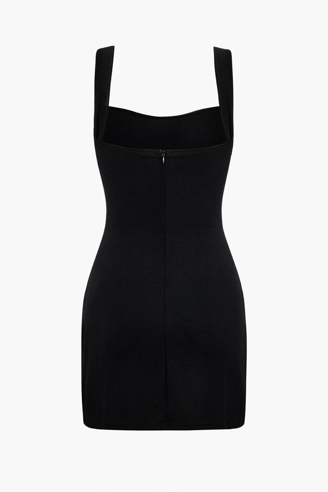 Elegant Black Mini Dress with Gold Belt – Timeless Sophistication