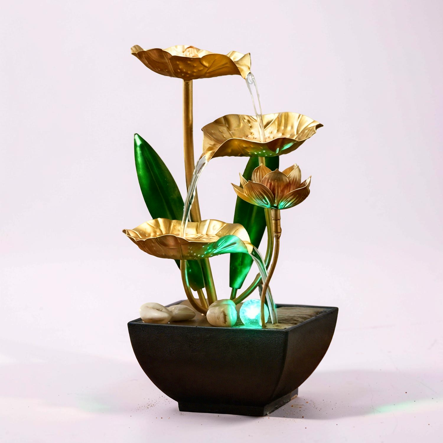 Desktop Water Fountain Humidifier with LED Lights