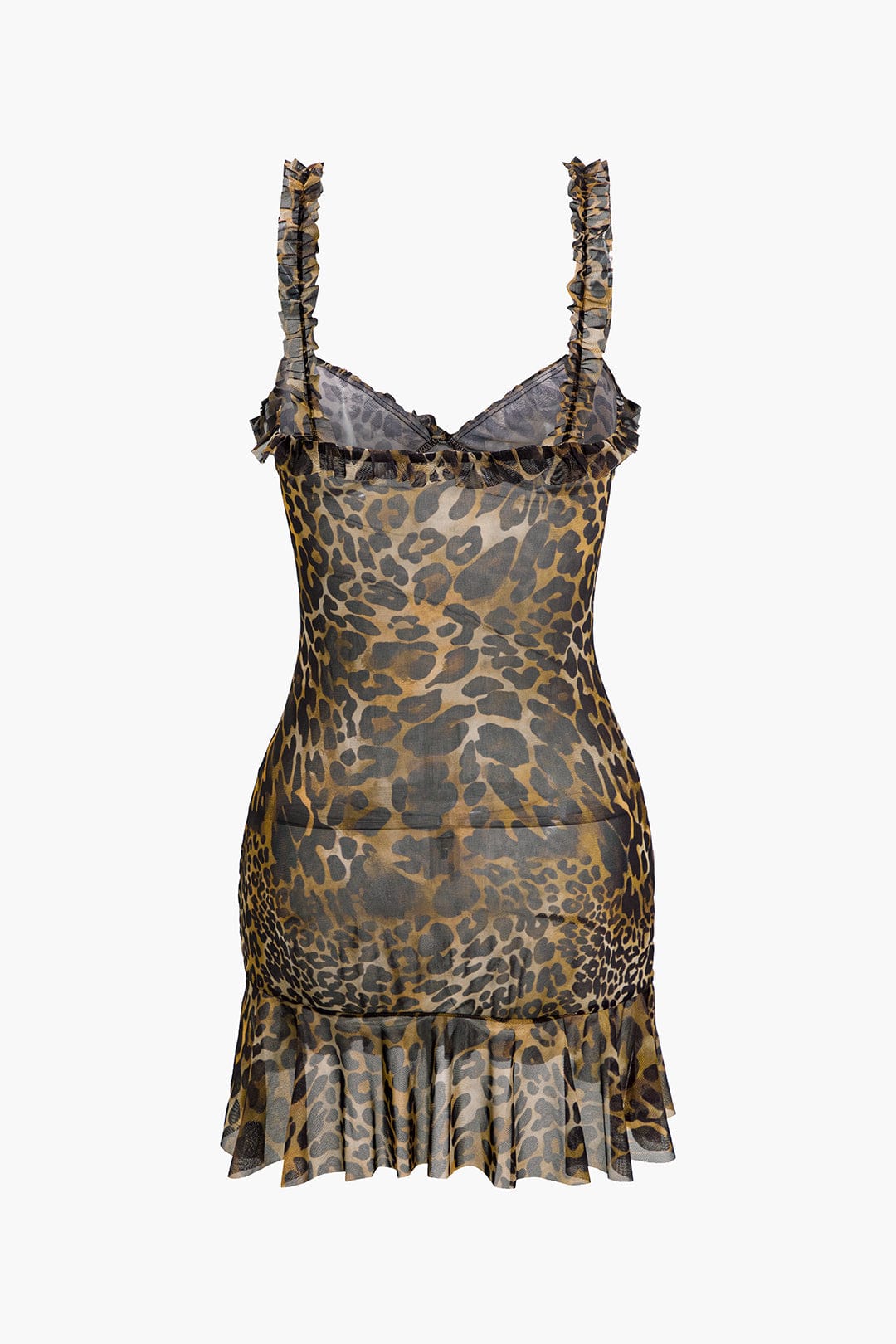 Wild Leopard Mini Dress with Ruffles