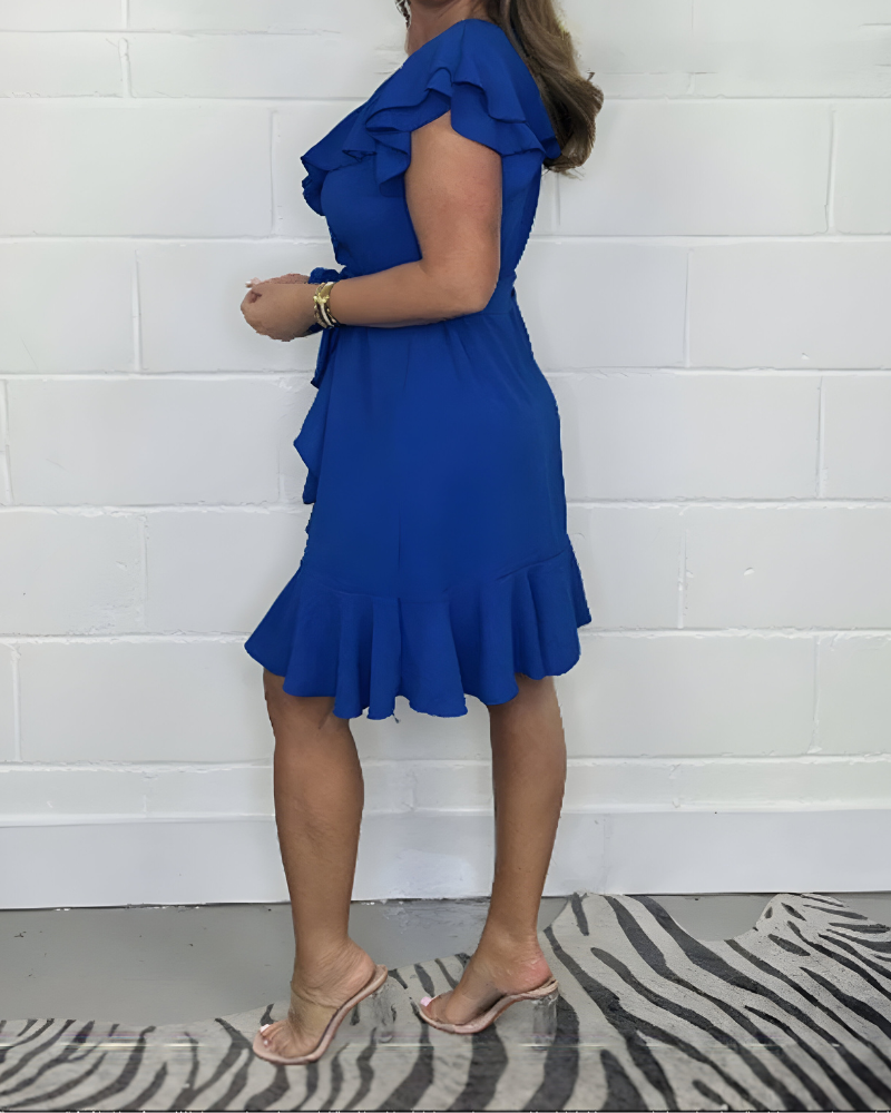 V-Neck Ruffled Dress – Perfect for Any Occasion