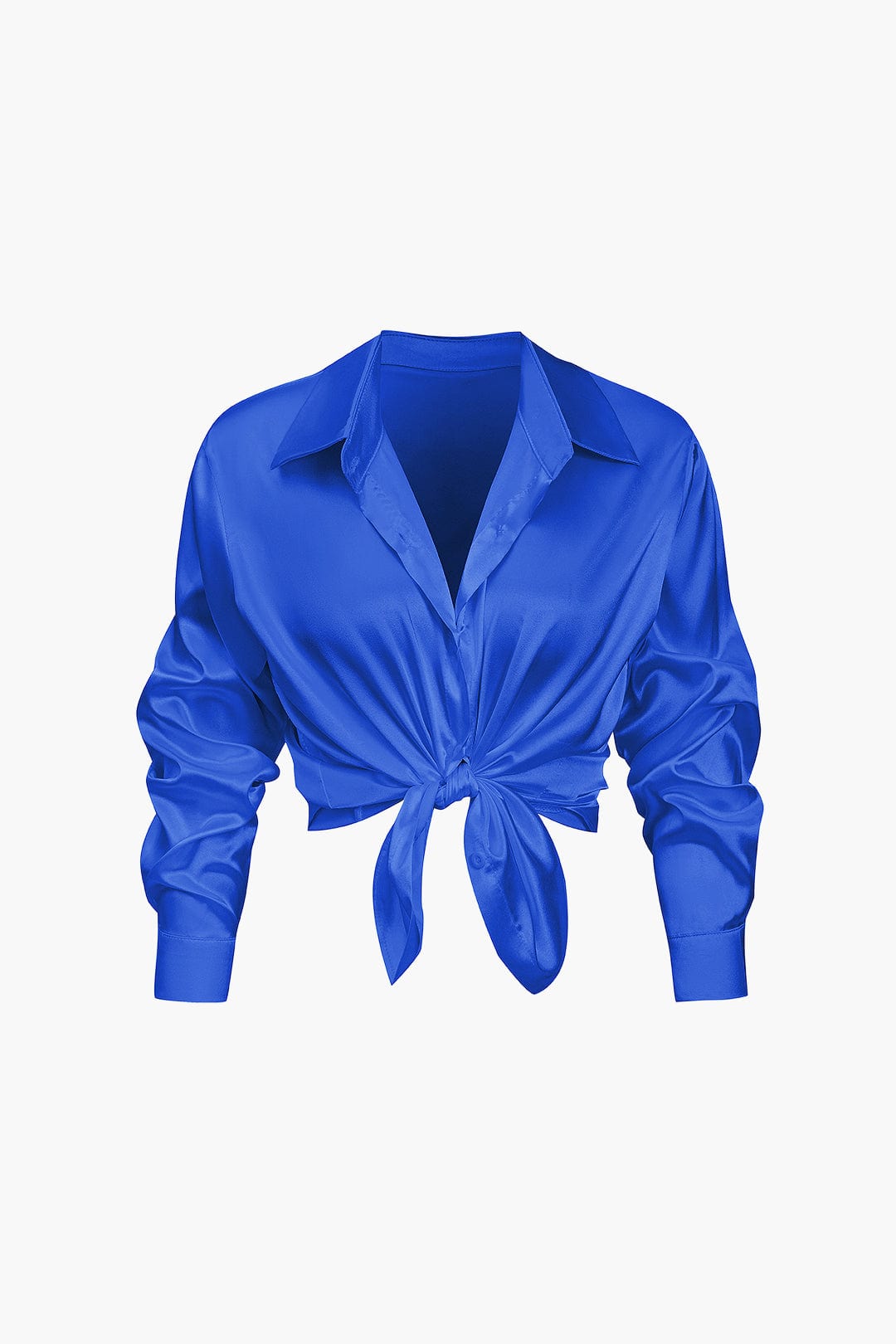 Elegant Long-Sleeve Satin Blouse
