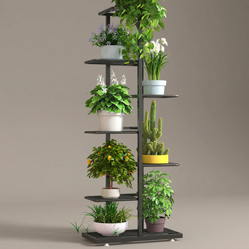 7 Tier Metal Plant Stand - 8 Pot Flower Display Rack Shelf