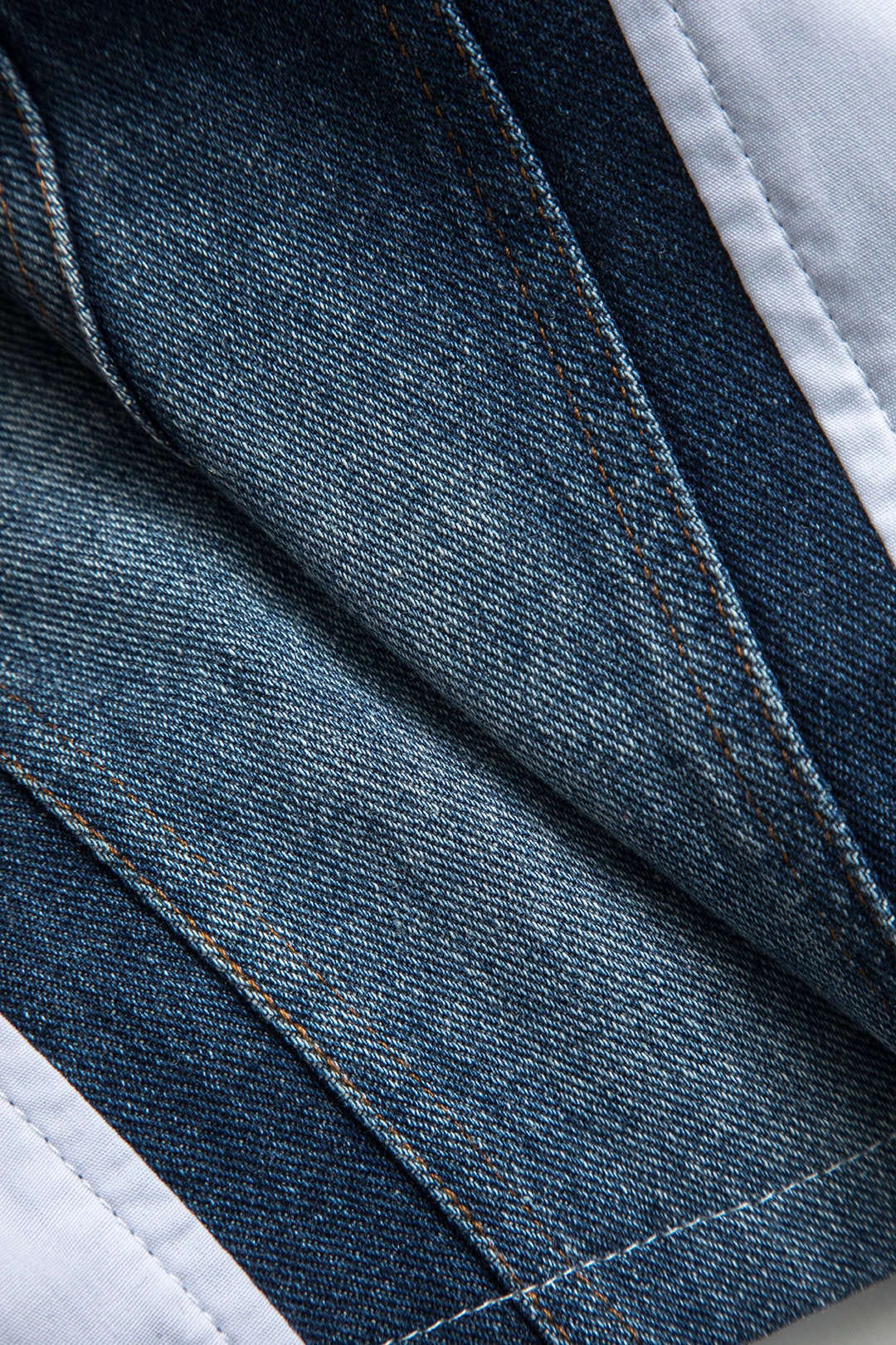 Cropped Shirt with Denim Corset and Voluminous Sleeves