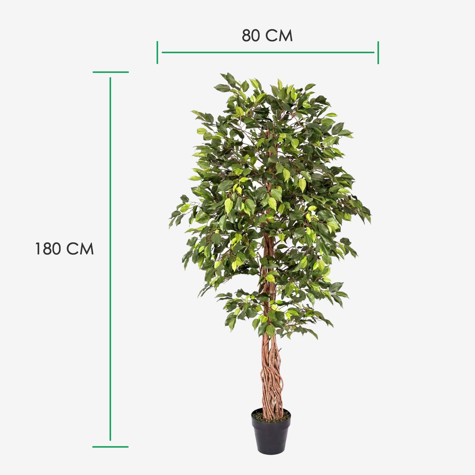 Artificial Ficus Tree - Large Realistic Faux Plant with Pot 4ft & 6ft