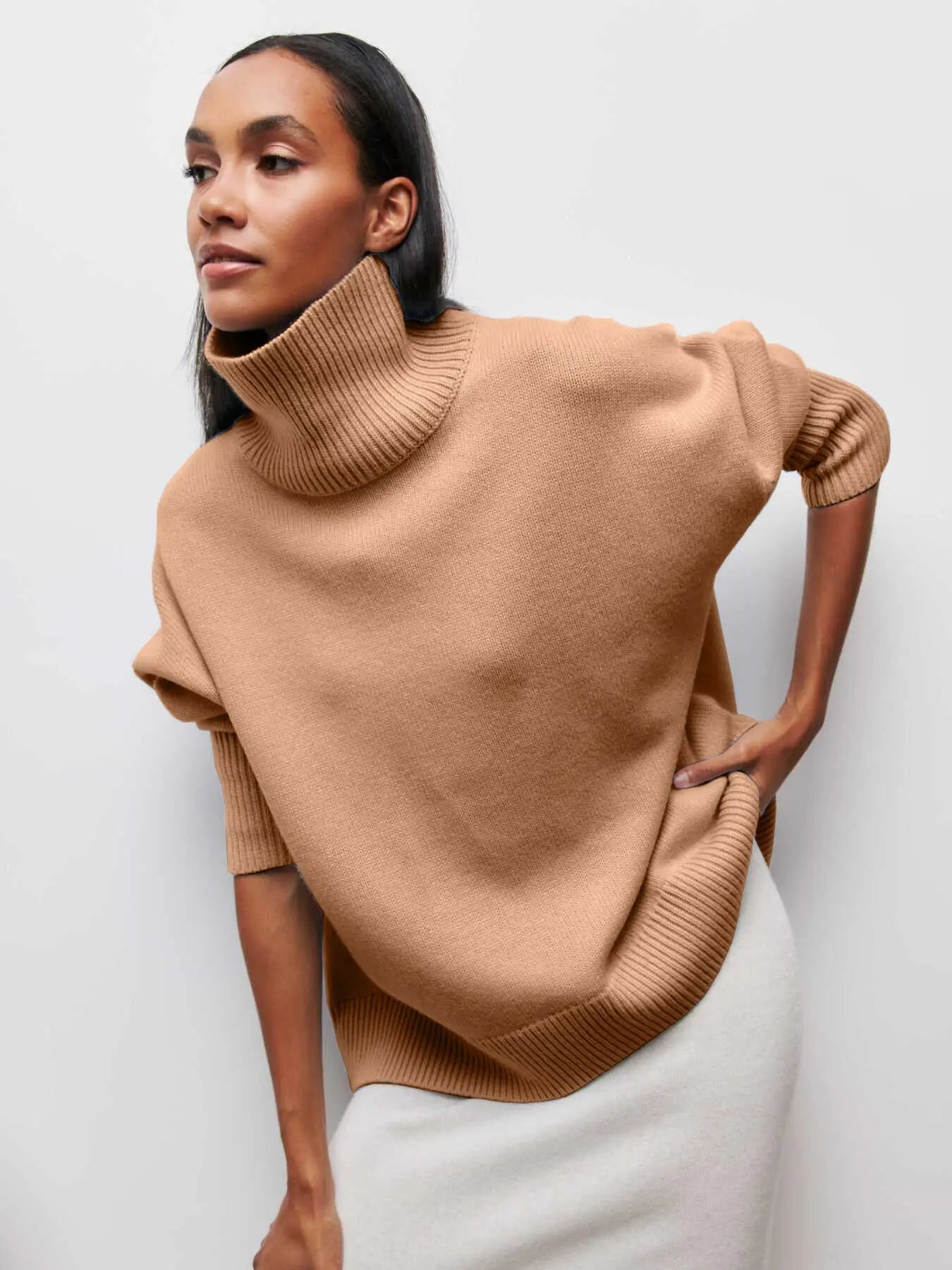 Knitted Long Neck Sweater