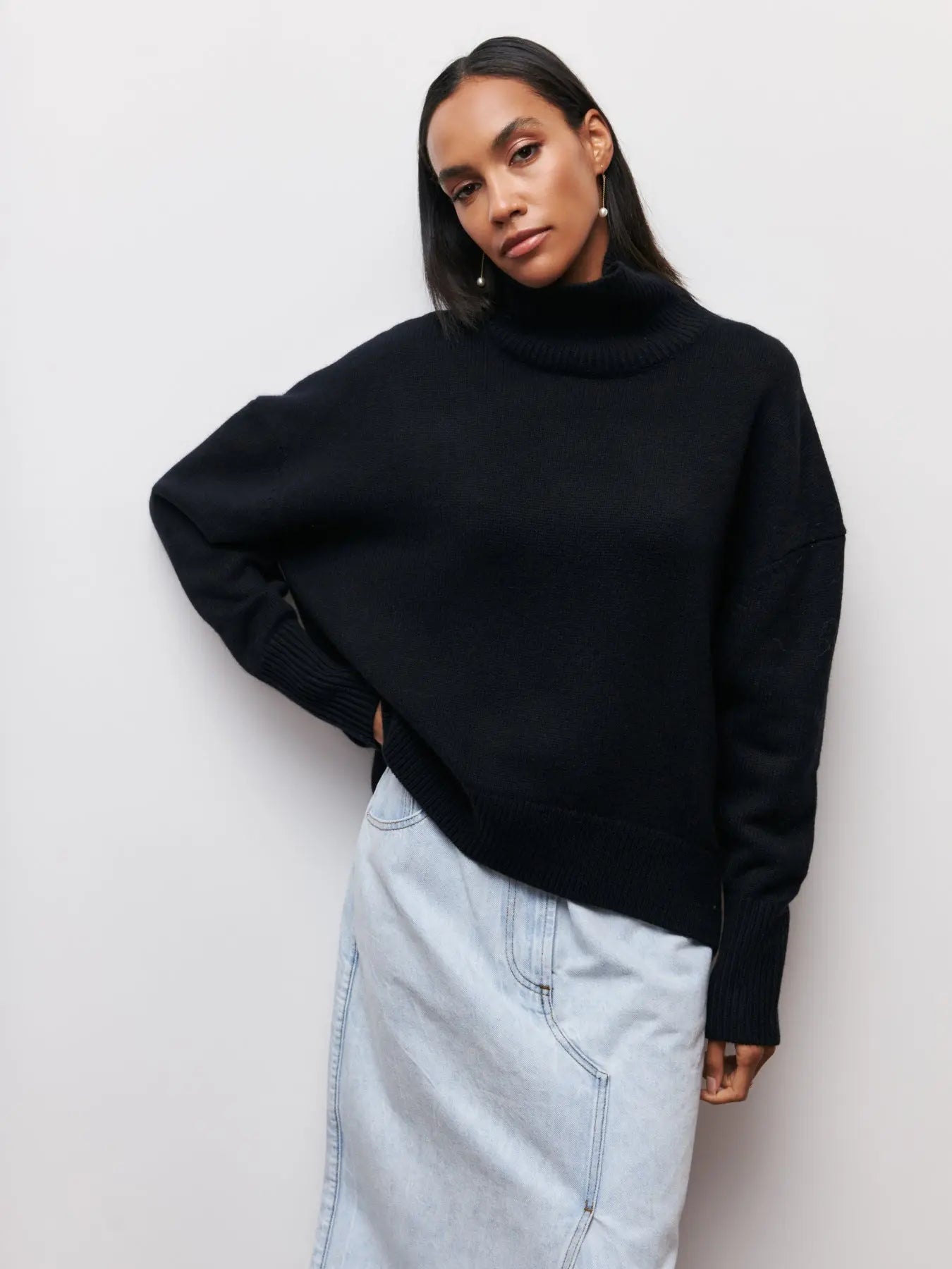 Knitted Long Neck Sweater