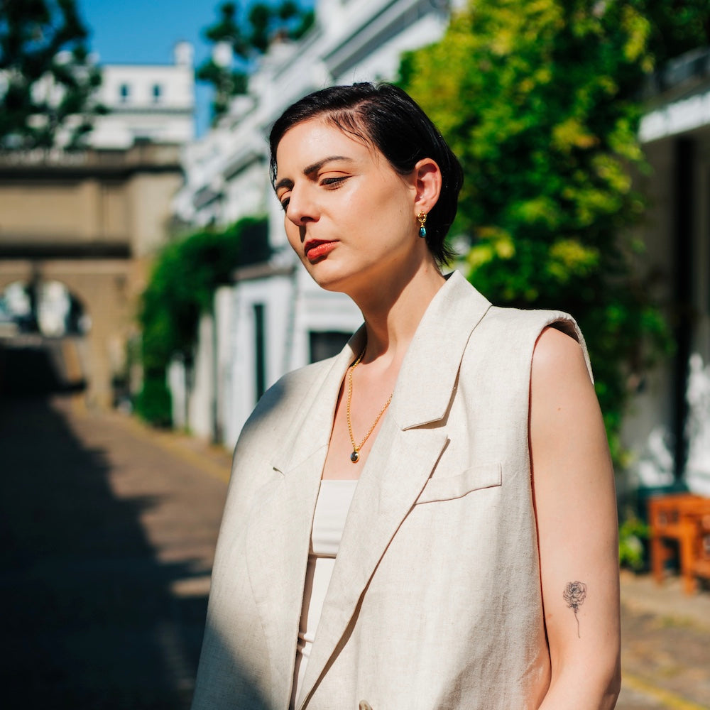 Charis Round Gemstone Necklace Moonstone