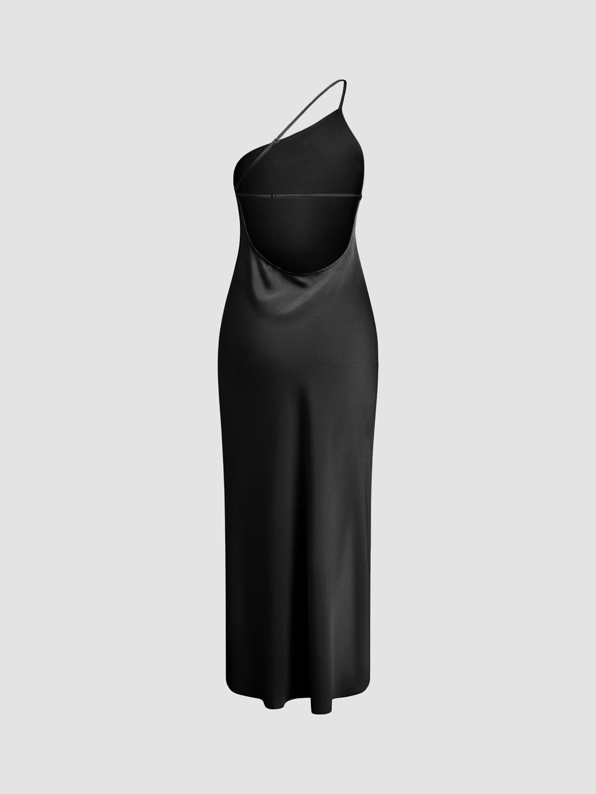 Elegant Backless Satin Dress for Weddings and Parties