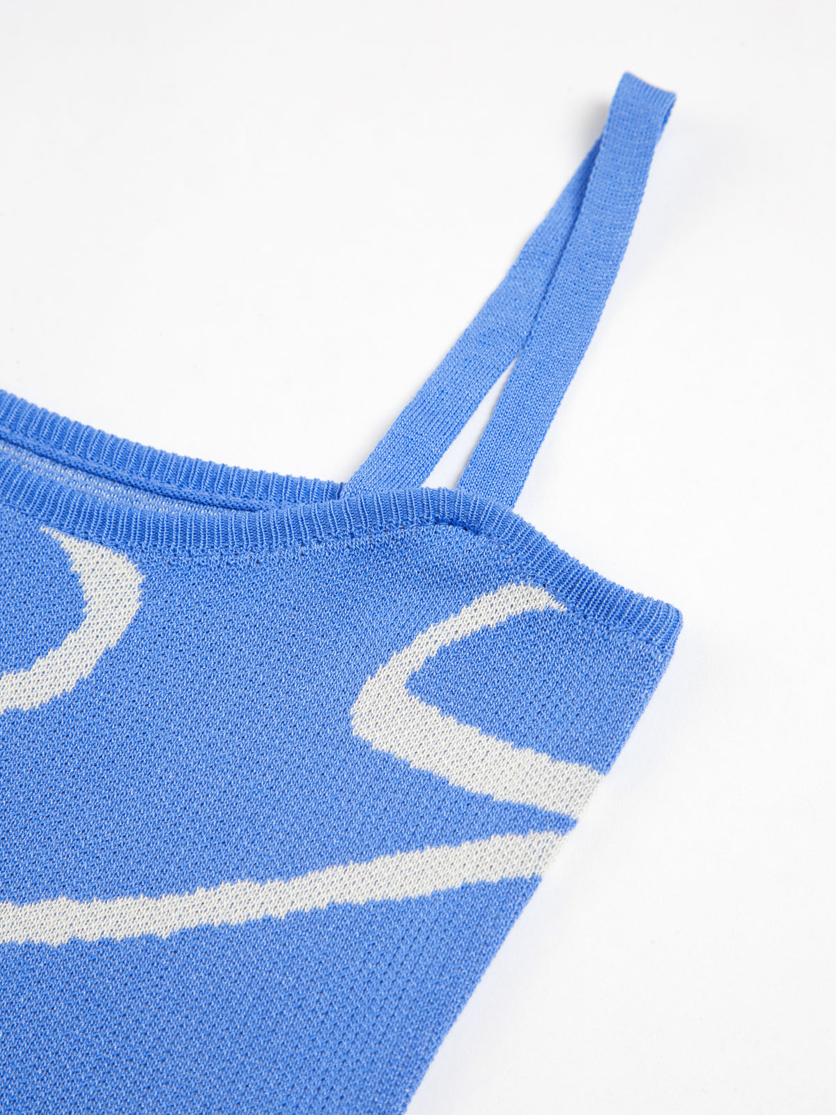 Abstract Pattern Midi Dress with Spaghetti Straps