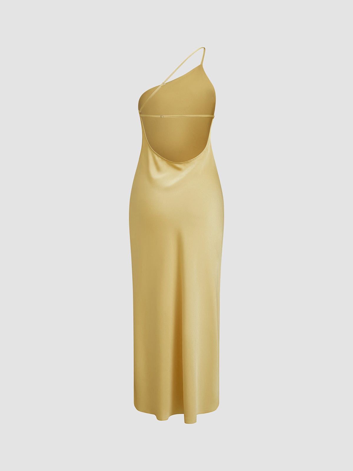 Elegant Backless Satin Dress for Weddings and Parties