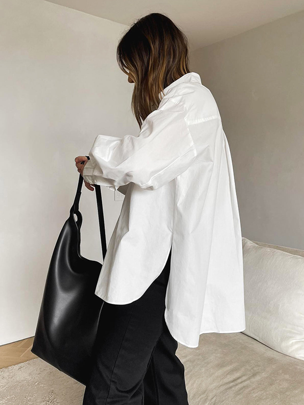 Classic Oversized Women's Blouse - Timeless & Versatile