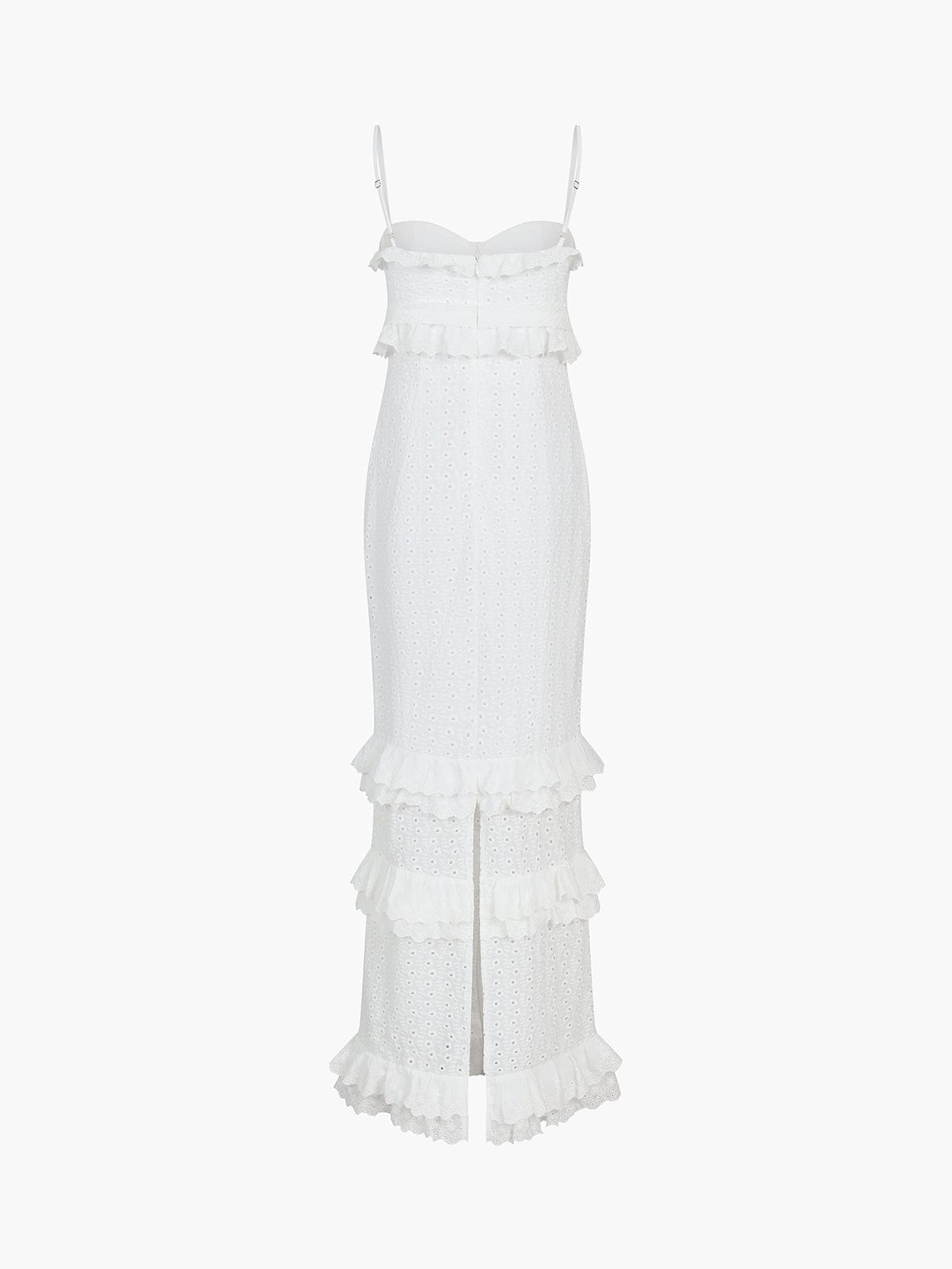 Romantic Lace Ruffle Dress – Feminine Elegance in White