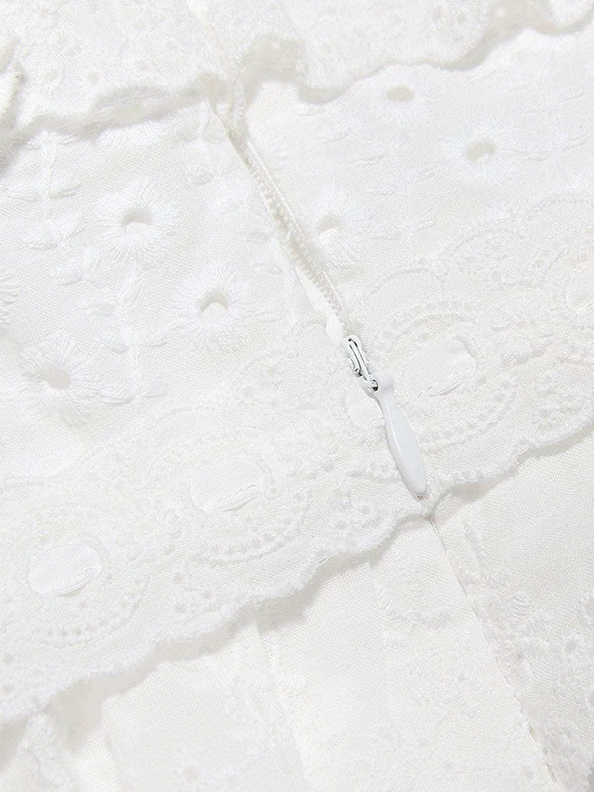 Romantic Lace Ruffle Dress – Feminine Elegance in White