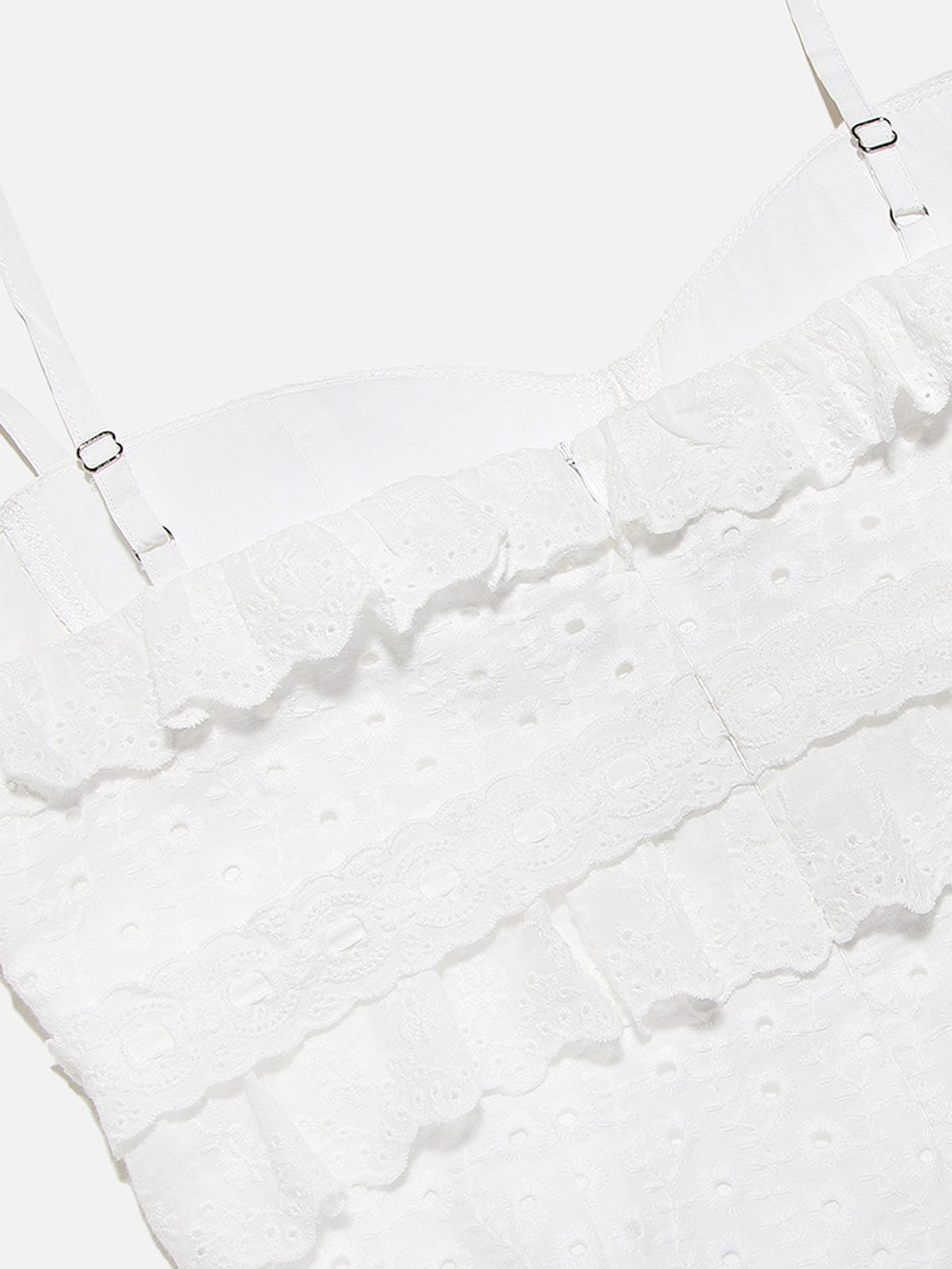 Romantic Lace Ruffle Dress – Feminine Elegance in White