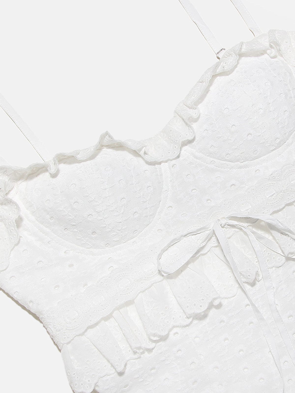 Romantic Lace Ruffle Dress – Feminine Elegance in White