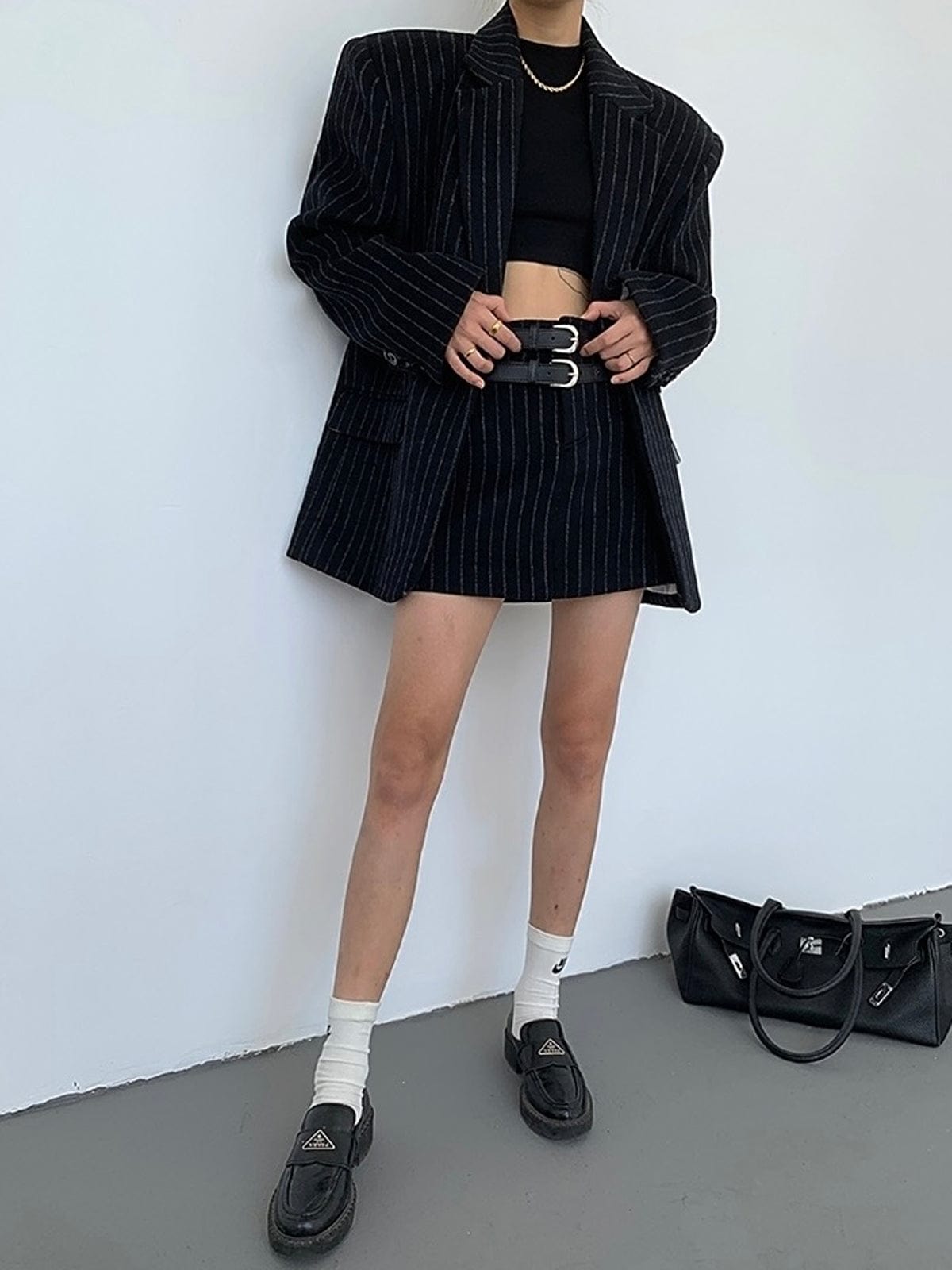 Classic Navy Pinstripe Women's Blazer