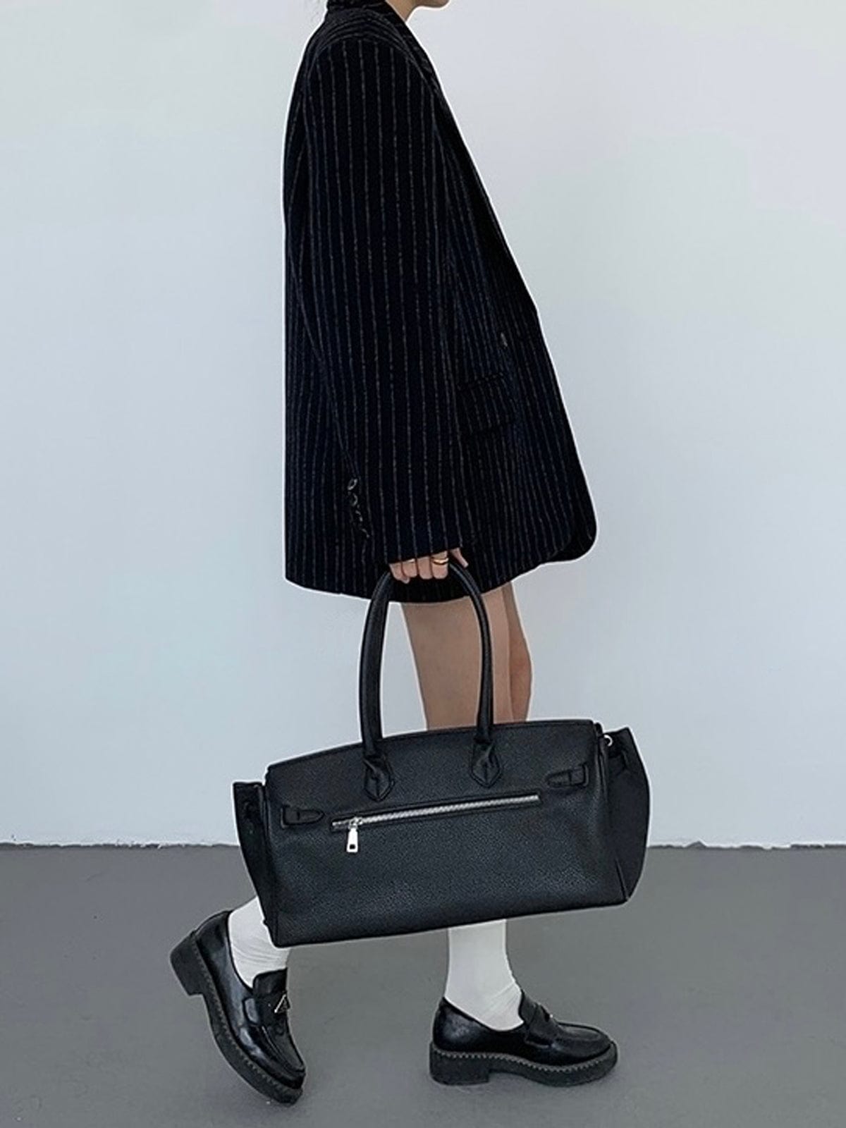 Classic Navy Pinstripe Women's Blazer