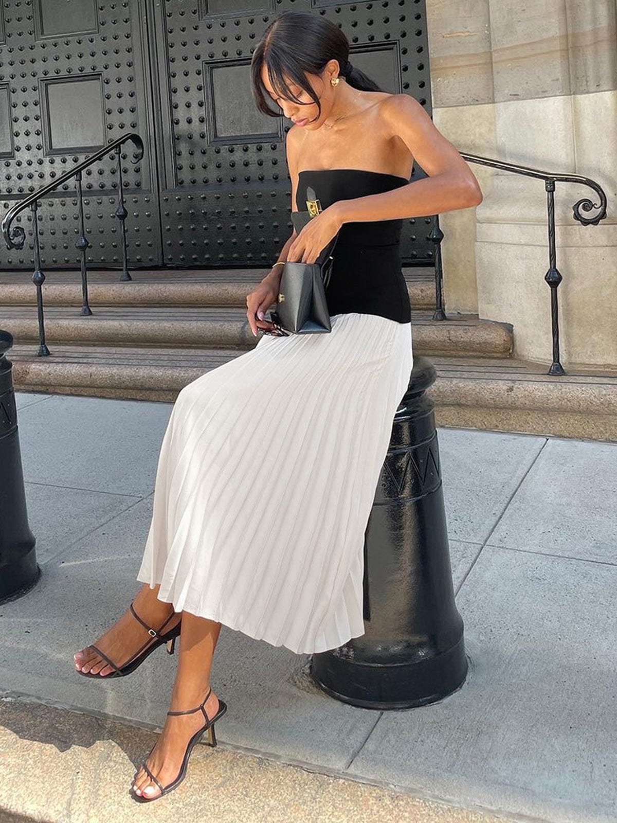 Stylish Bustier Top & Flowing Maxi Skirt for Elegance