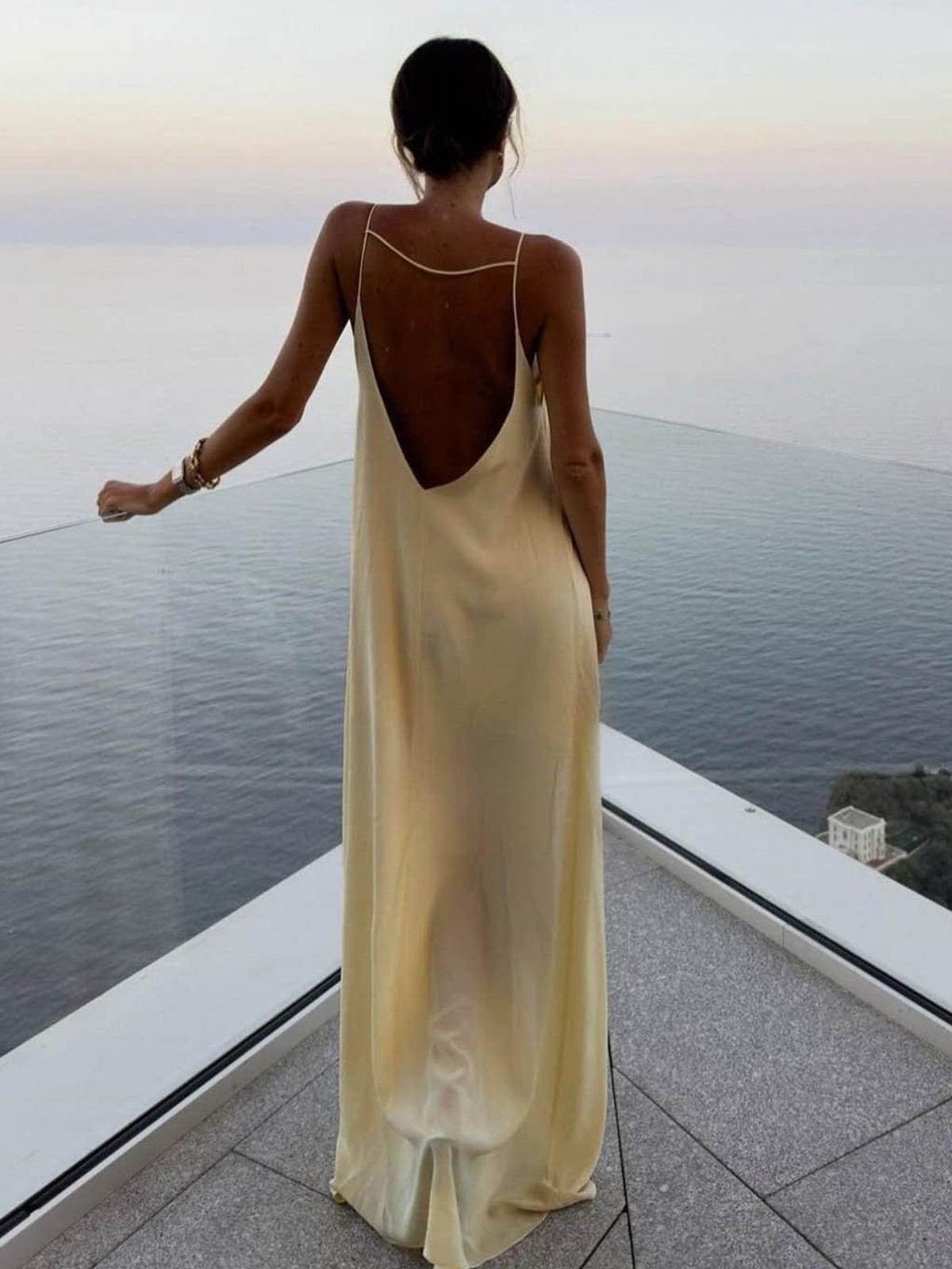 Luxury Slipdress with Deep Back Cutout – Elegant Evening Wear