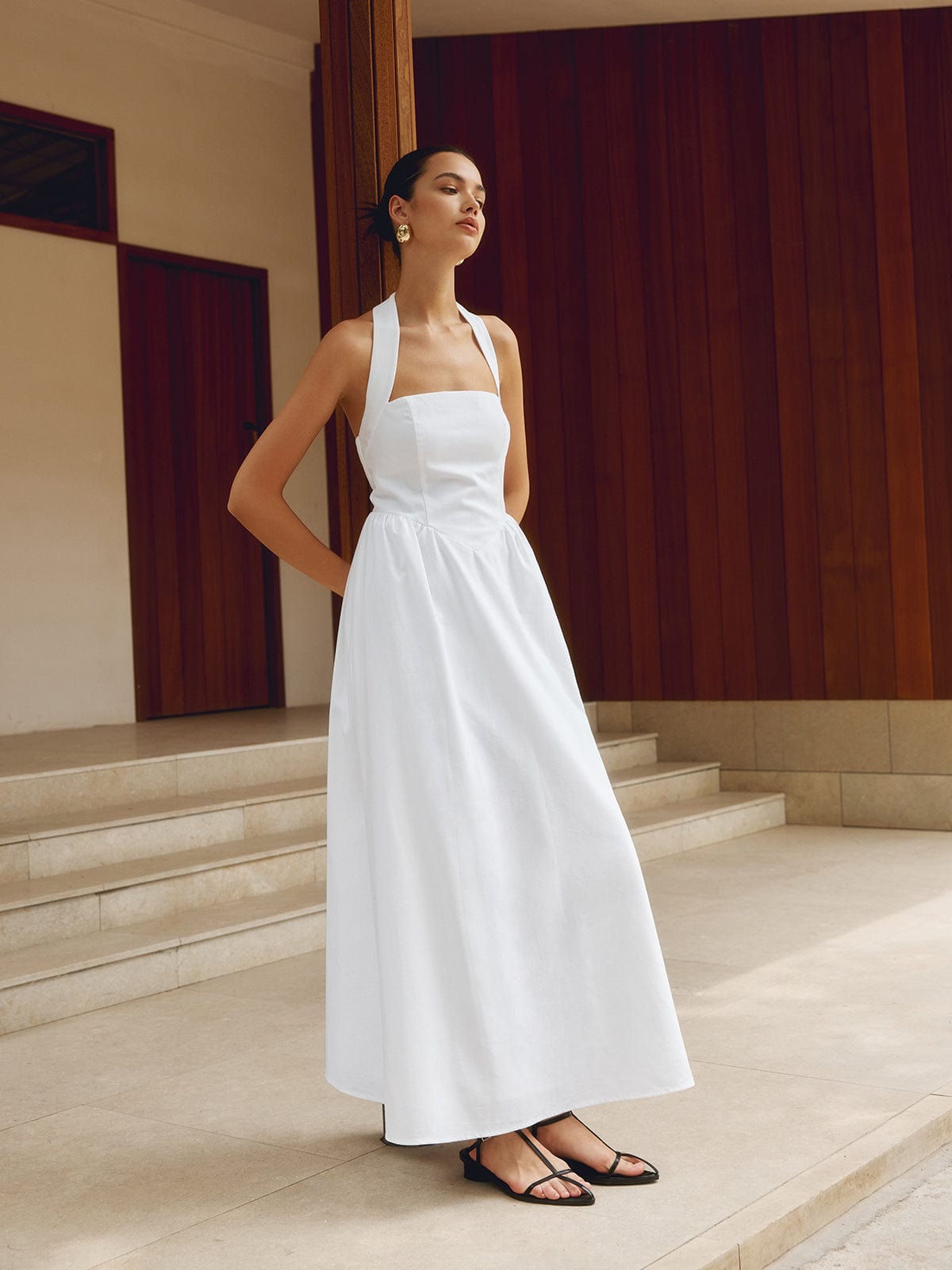 A-Line Halterneck Maxi Dress – Summer Sophistication