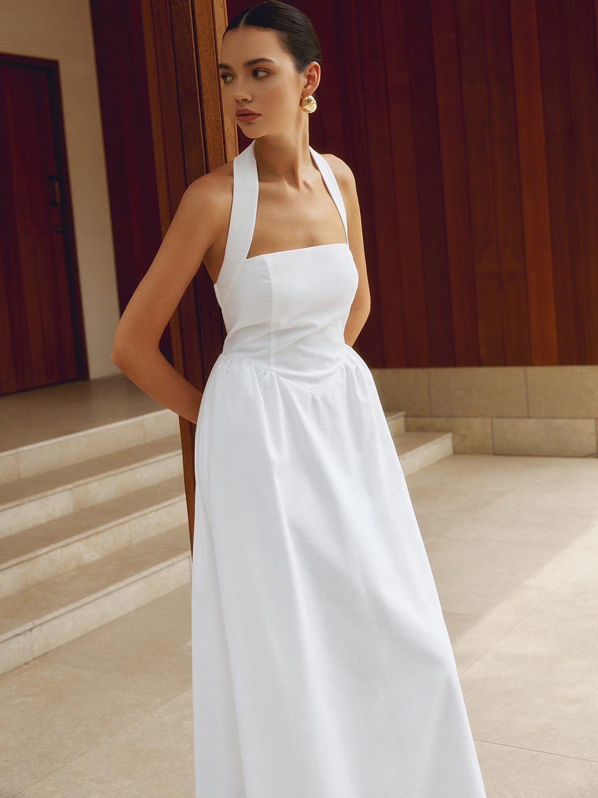 A-Line Halterneck Maxi Dress – Summer Sophistication