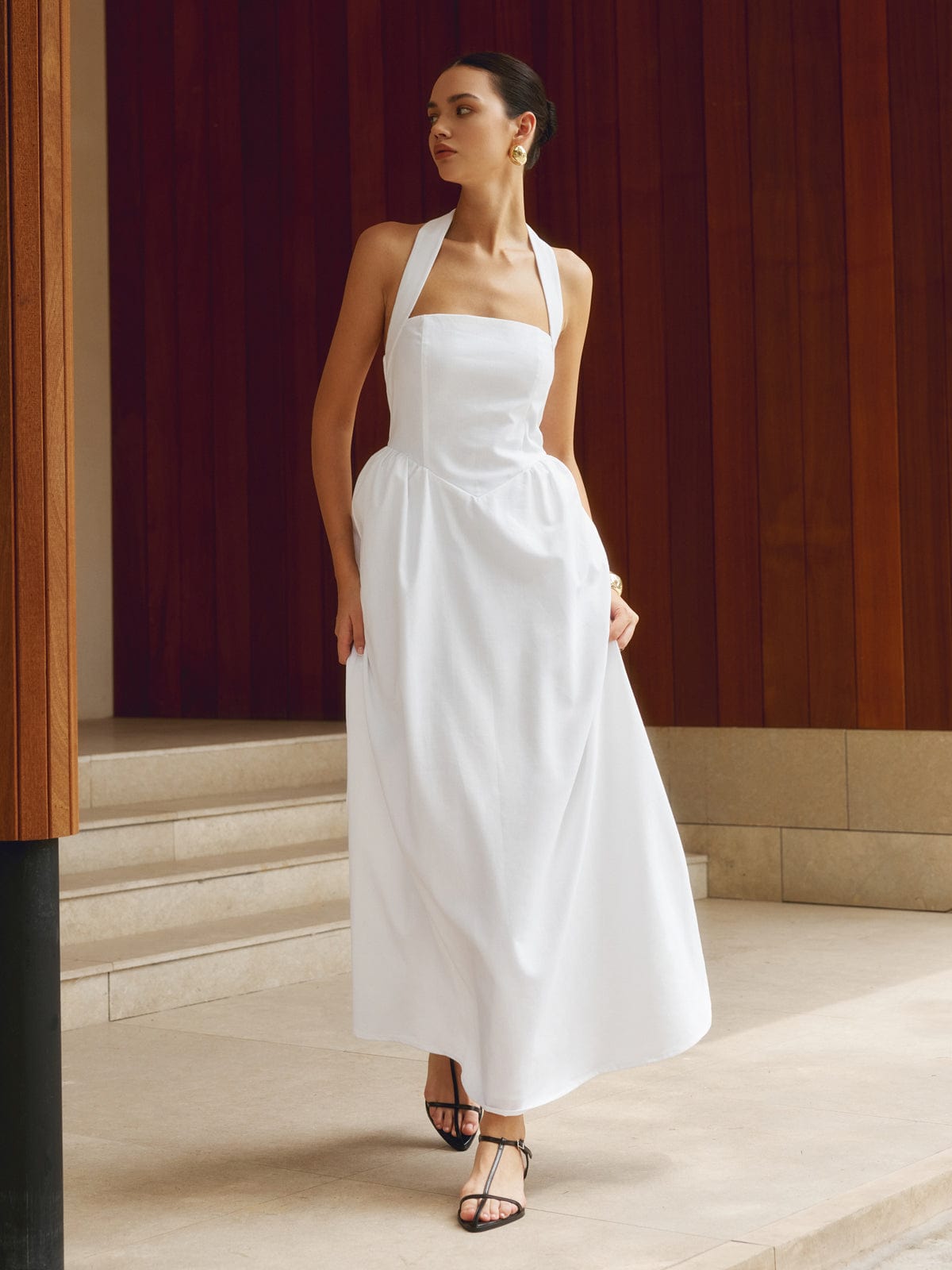 A-Line Halterneck Maxi Dress – Summer Sophistication