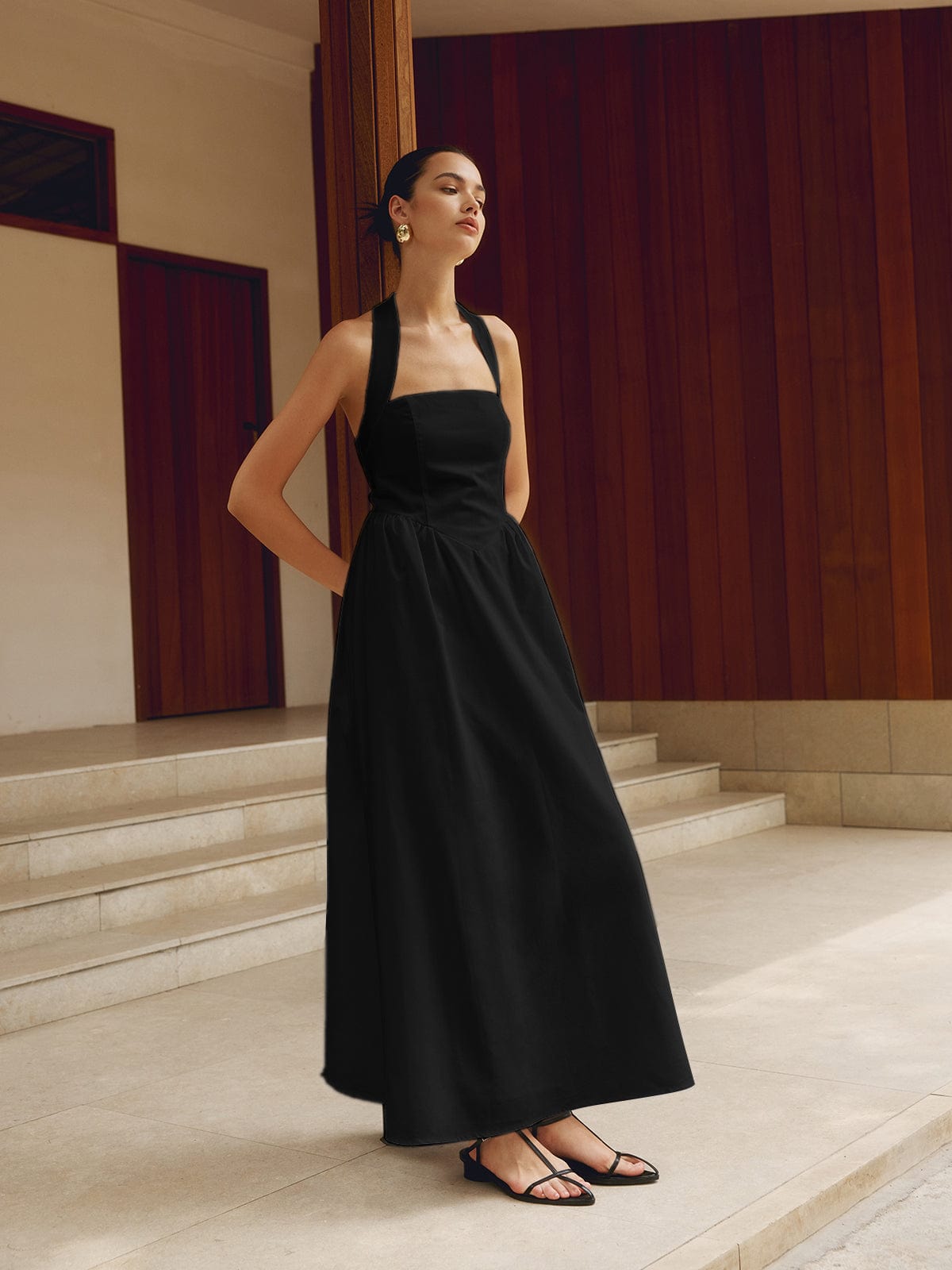 A-Line Halterneck Maxi Dress – Summer Sophistication