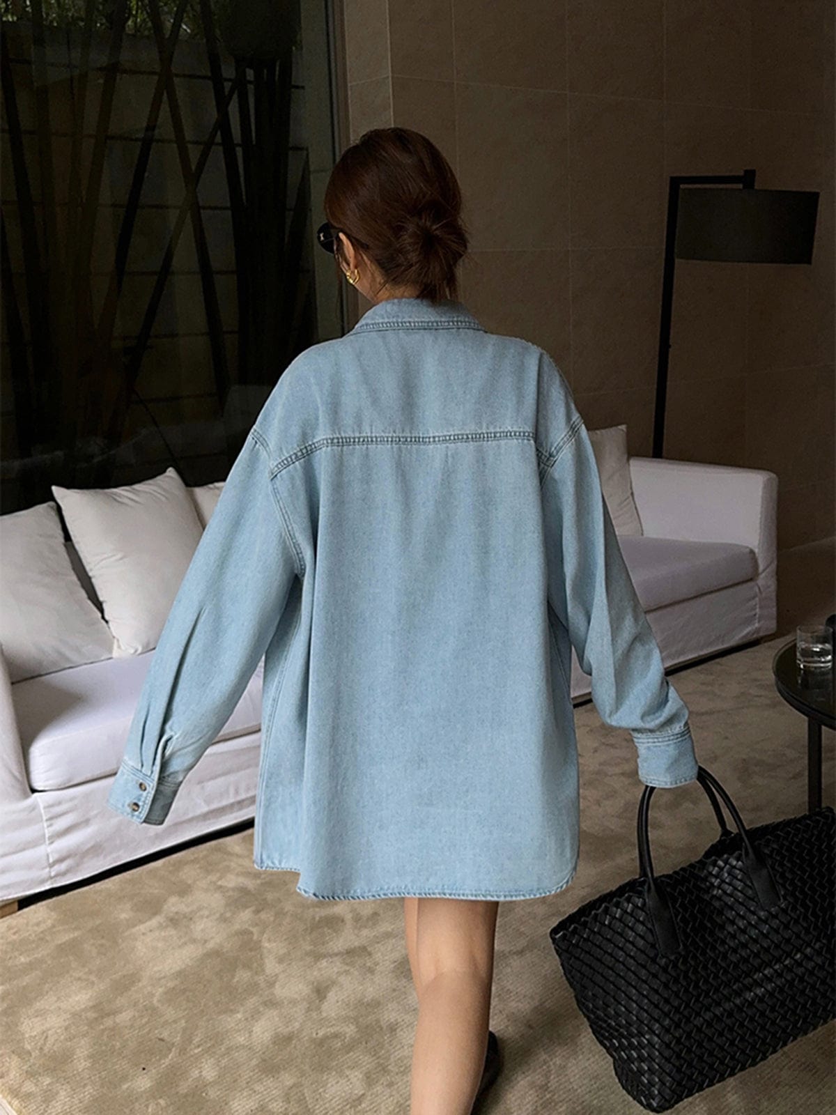 Oversized Denim Blouse – Comfort & Style