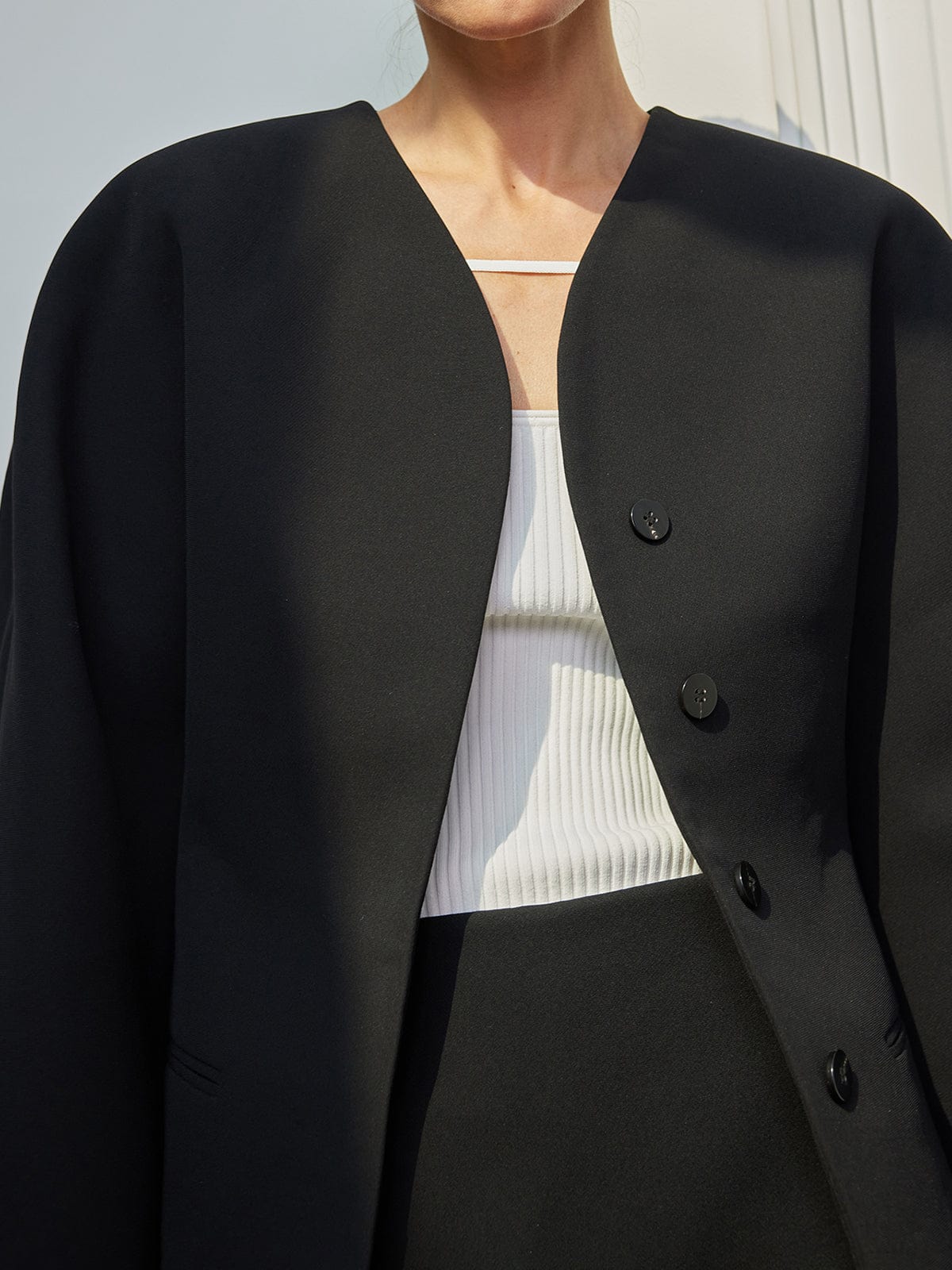 Elegant Minimalist Button Blazer