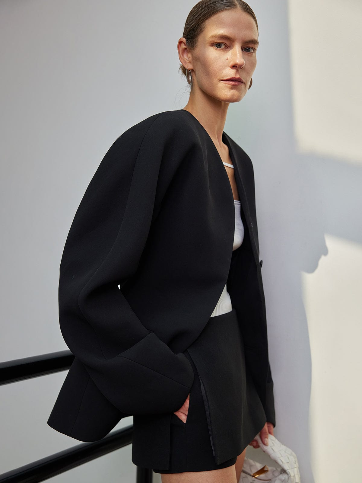 Elegant Minimalist Button Blazer