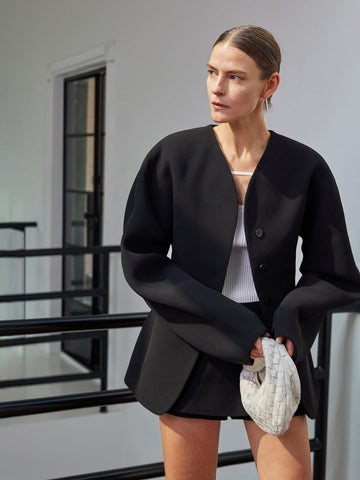 Elegant Minimalist Button Blazer