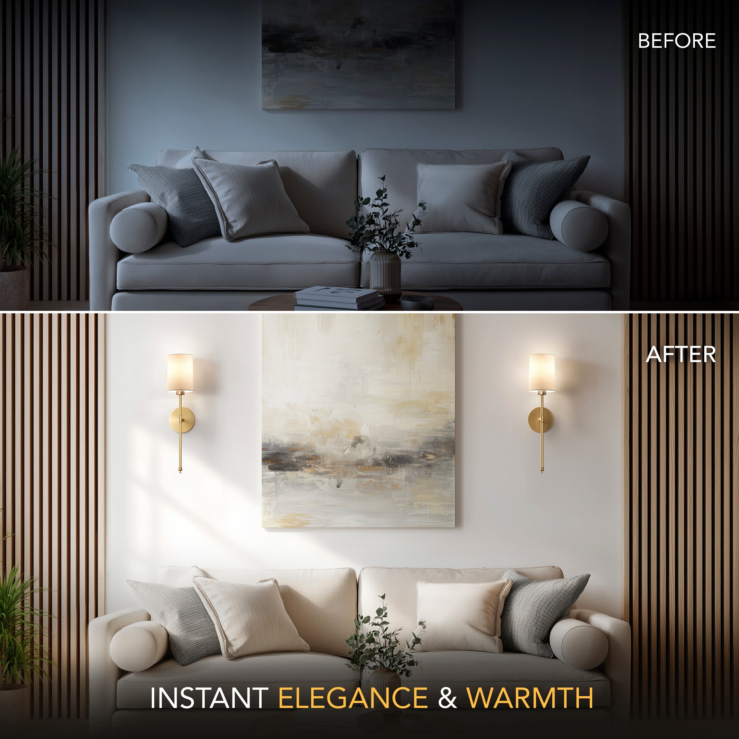 Rechargeable Cylindrical Wall Sconces | Set of 2 Wireless Wall Lights
