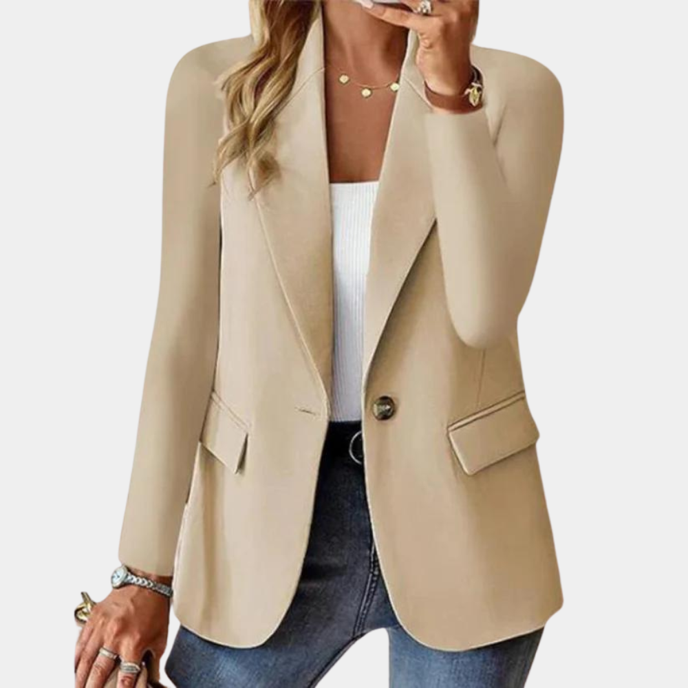 Elegant Women's Blazer with Single Button Closure – Stylish Jacket for Office & Everyday