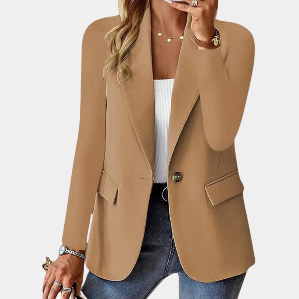 Elegant Women's Blazer with Single Button Closure – Stylish Jacket for Office & Everyday