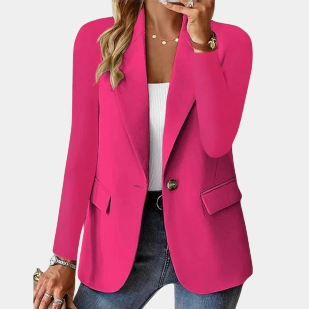 Elegant Women's Blazer with Single Button Closure – Stylish Jacket for Office & Everyday