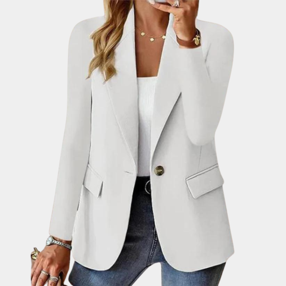 Elegant Women's Blazer with Single Button Closure – Stylish Jacket for Office & Everyday