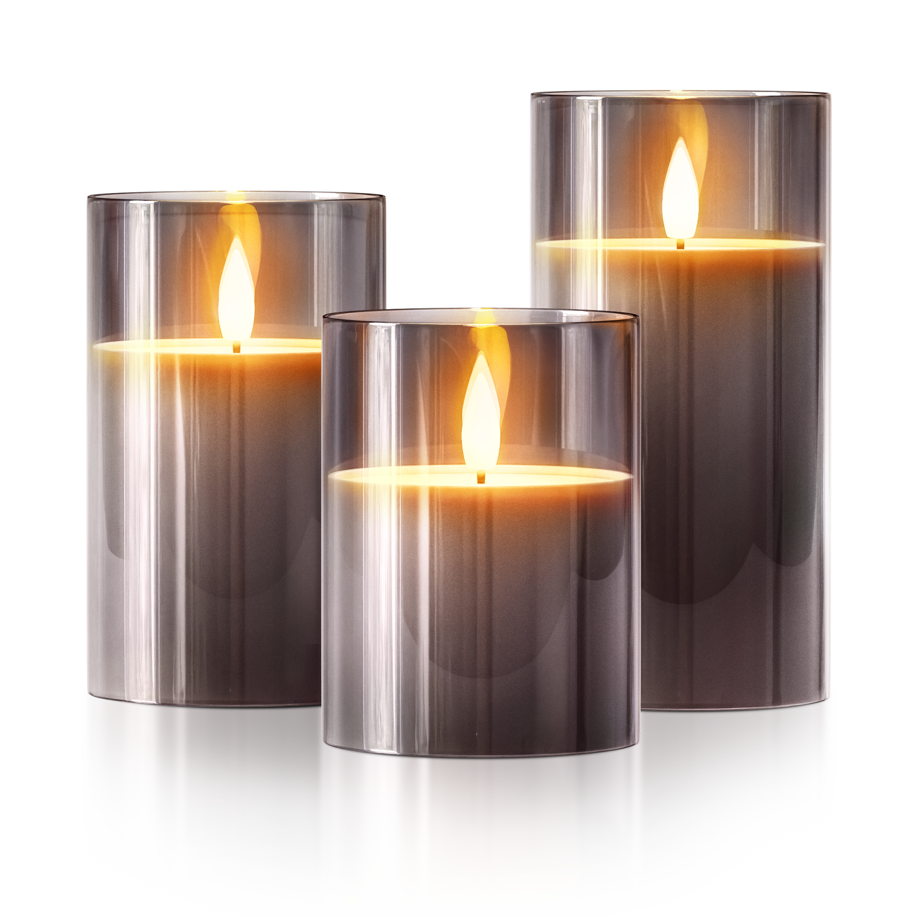 Set of 3 Rechargeable Flameless LED Candles | Remote Controlled