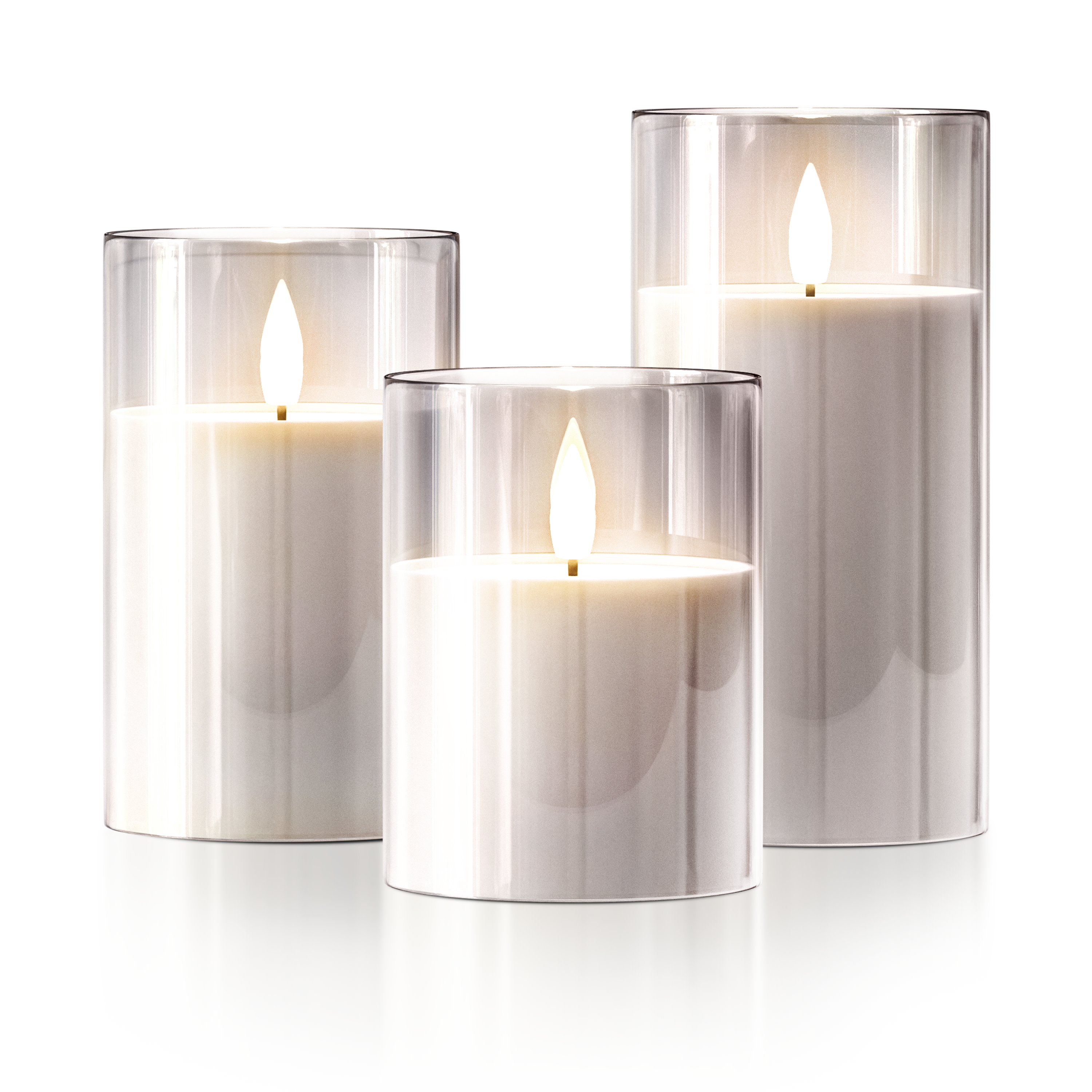 Set of 3 Rechargeable Flameless LED Candles | Remote Controlled