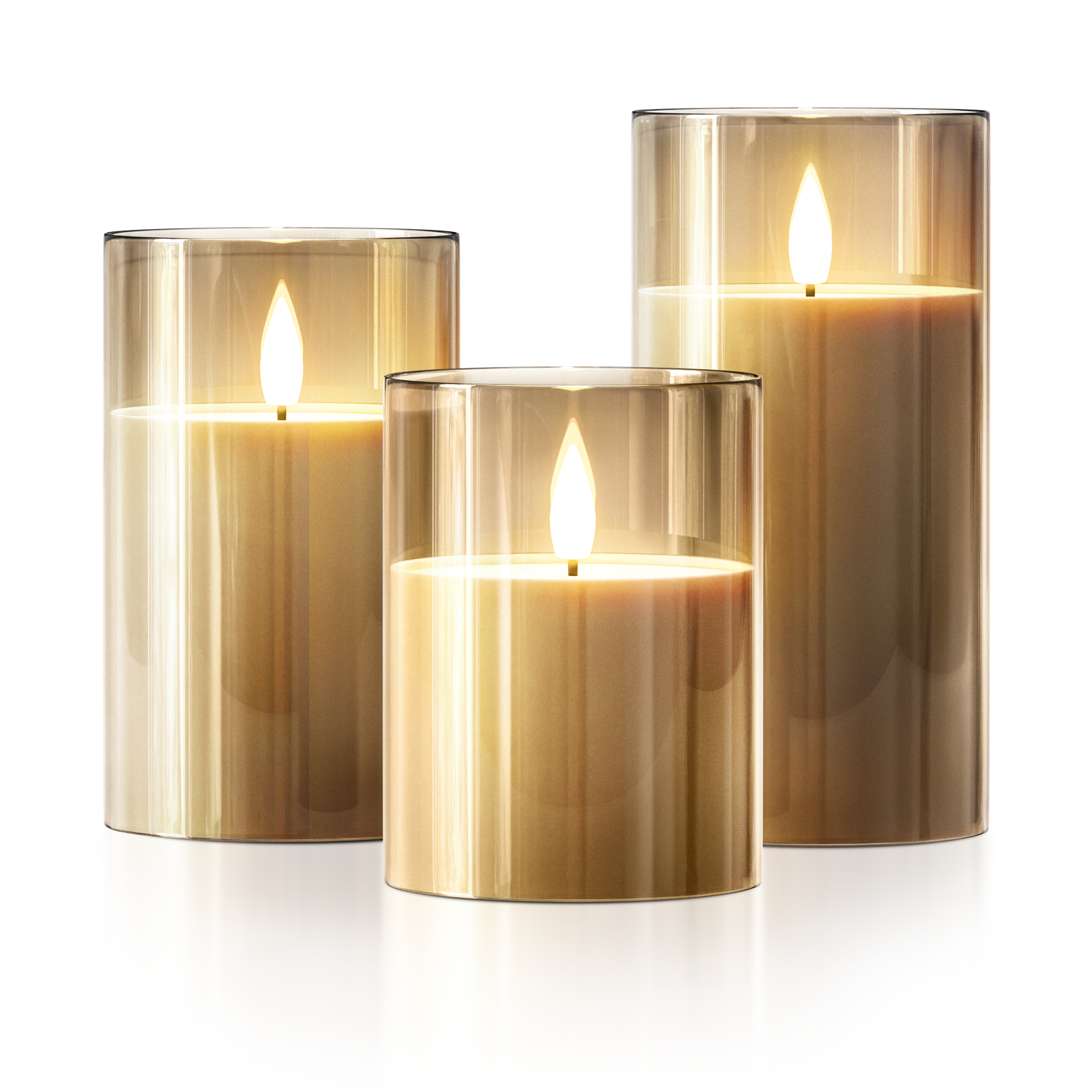 Set of 3 Rechargeable Flameless LED Candles | Remote Controlled
