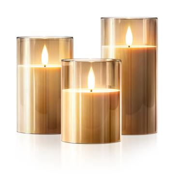Set of 3 Rechargeable Flameless LED Candles | Remote Controlled