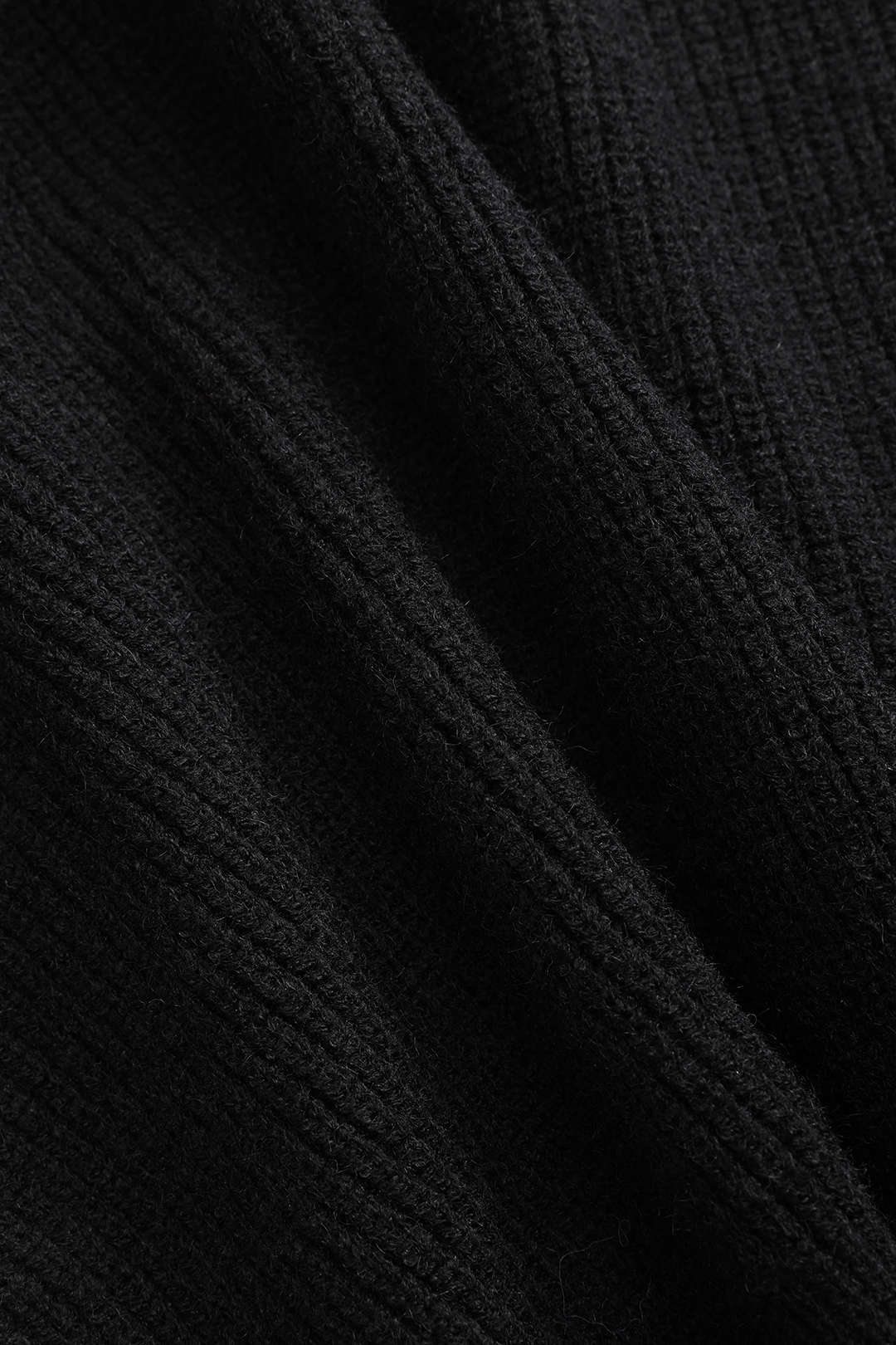 Black Knit Cardigan with Denim Patches – Perfect Blend of Comfort and Style