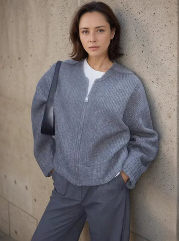 Long Sleeve Zipper Cardigan