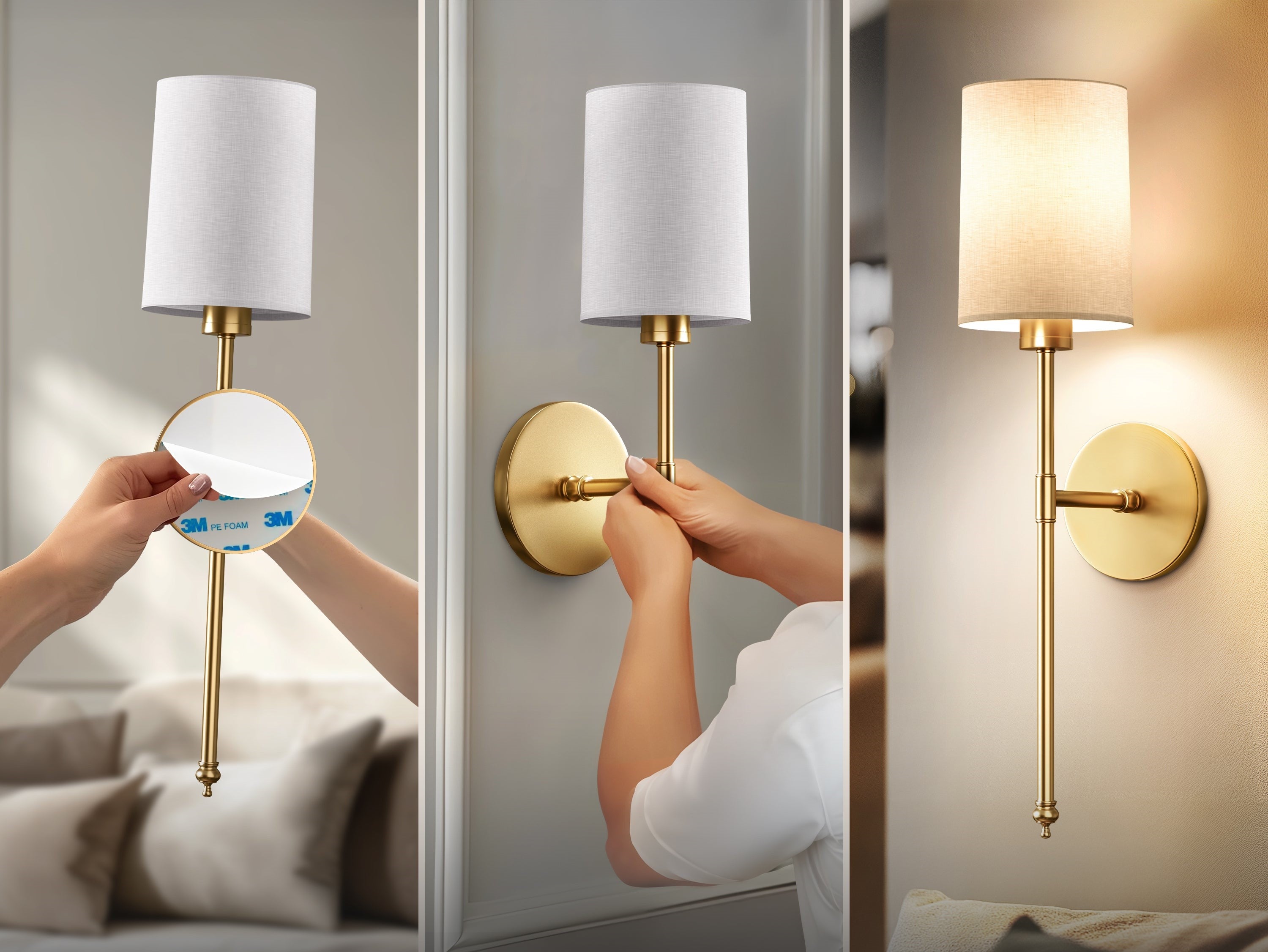 Rechargeable Cylindrical Wall Sconces | Set of 2 Wireless Wall Lights