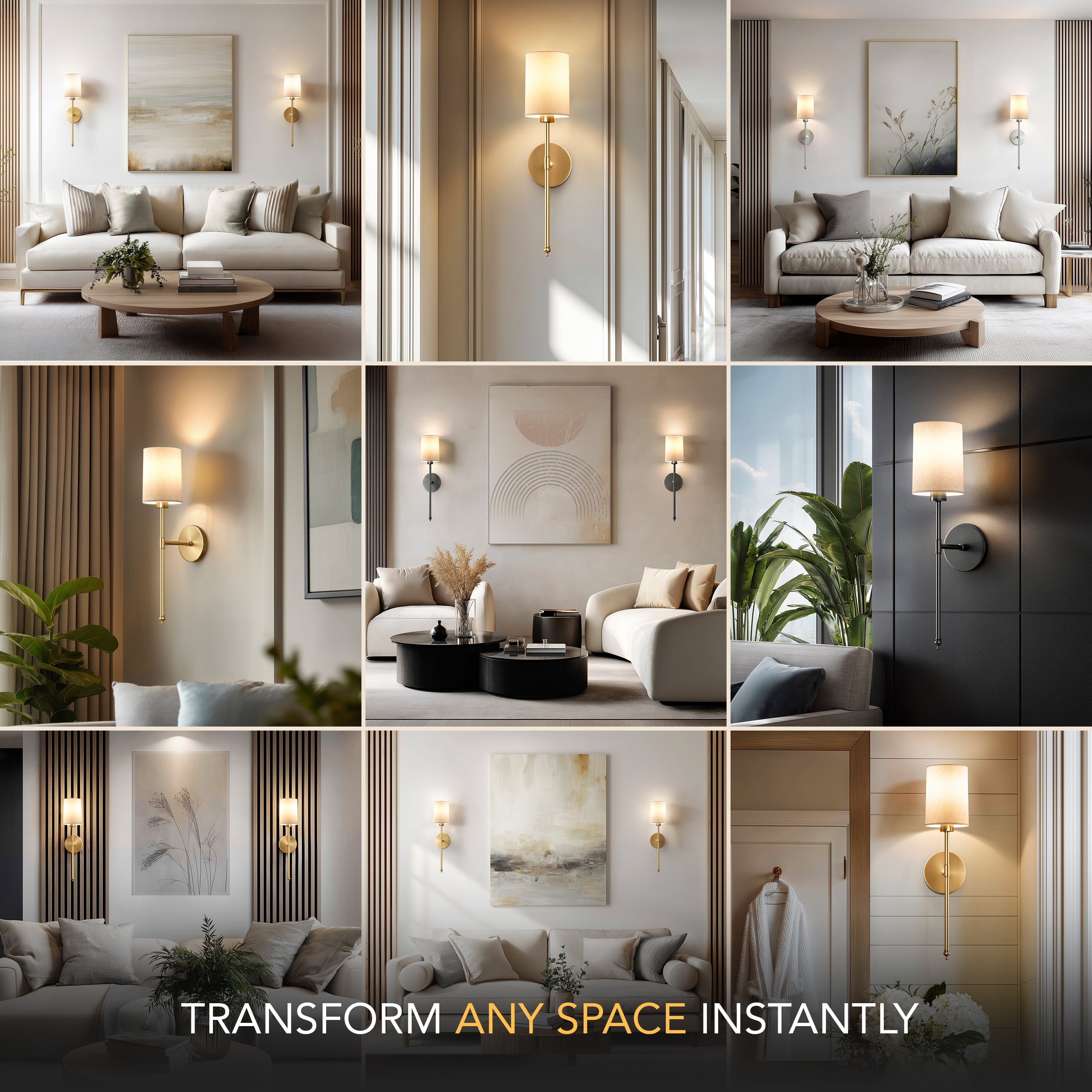 Rechargeable Cylindrical Wall Sconces | Set of 2 Wireless Wall Lights