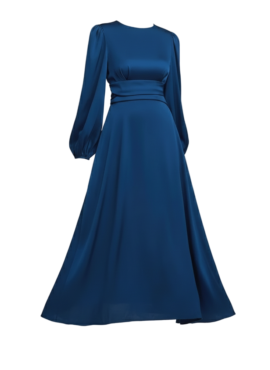 Women’s A-Line Dress with Lantern Sleeve