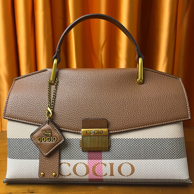 Elegant & Trendy Women's Handbag - Versatile Tote with Lock Clasp, Perfect for Shopping & Travel