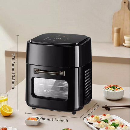 15L Family Air Fryer Oven with Touchscreen & Viewing Window – Large Capacity, Slim Fit, 3-in-1 UK Plug