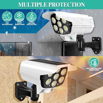 Bright solar-powered LED wall light for driveway and backyard safety

